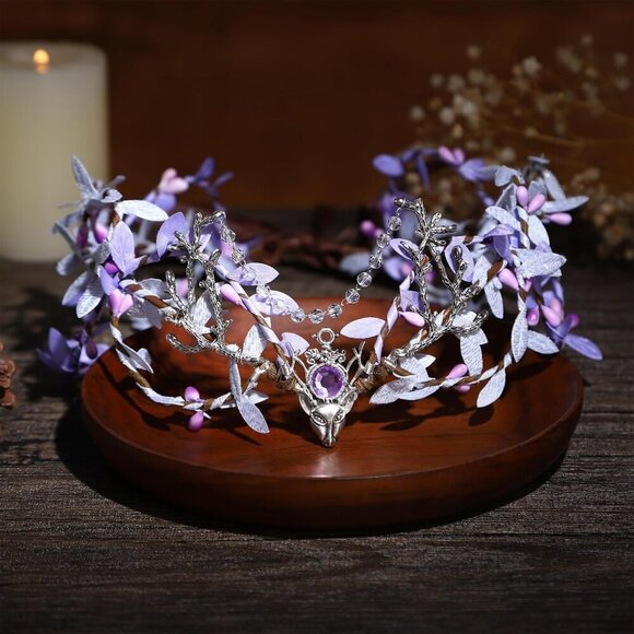 Handmade Woodland Fairy Headpiece Elf Crown Cirquelet Renaissance Cosplay main image 7